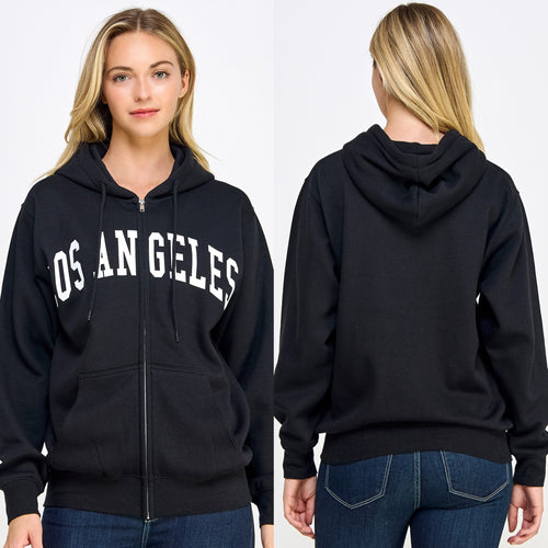 Los Angeles boyfriend zip up hoodie