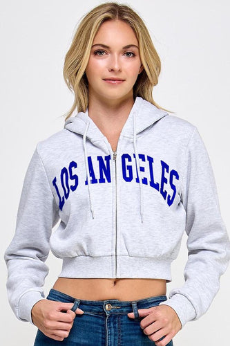 Los Angeles zip up crop sweater