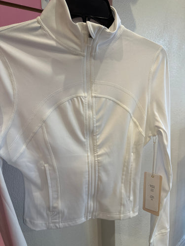 Bbl zip up white jacket