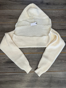 Bolero knit shrug with hoodie