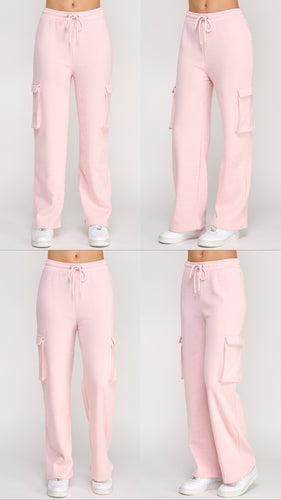 On cloud baby pink cargo sweats