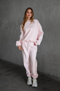 Pale pink on cloud sweatpants