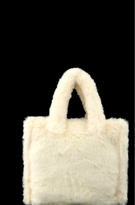 Fuzzy mini white bag