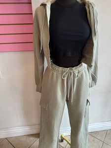 Sage zip up set
