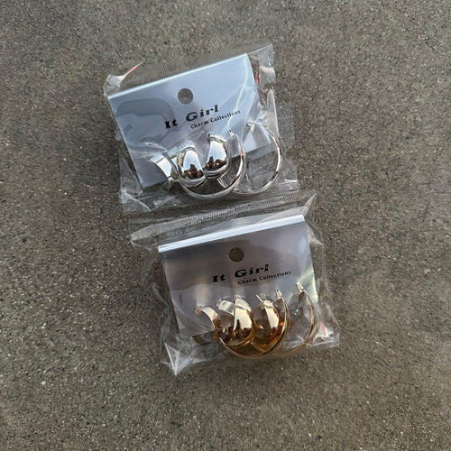 Chunky trendy earrings pack
