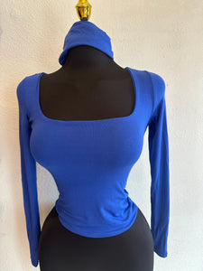 Royal blue double layered long sleeve w/ headband